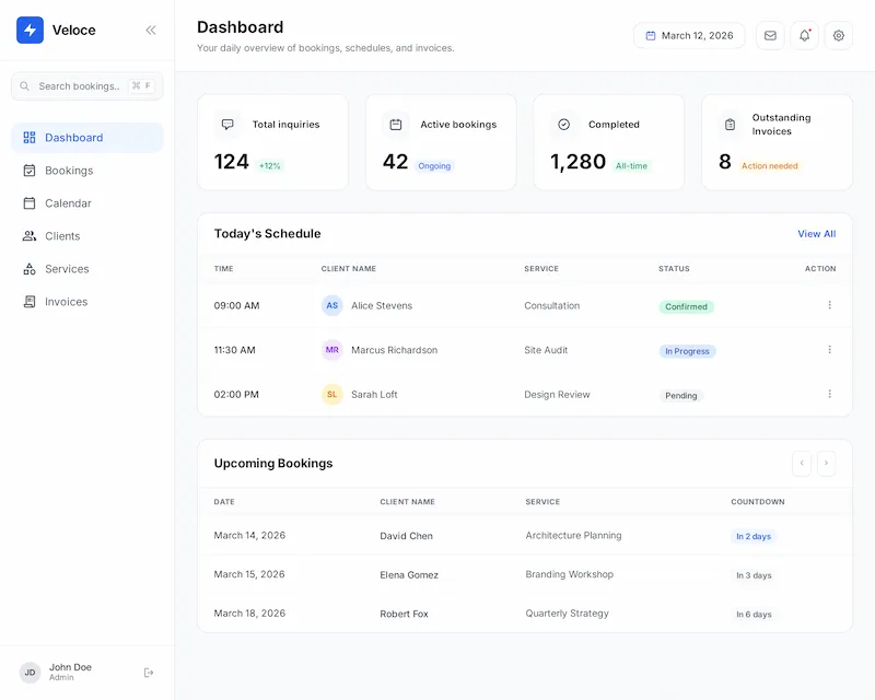 Booking & Scheduling Platform